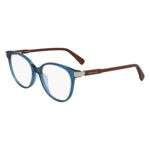 NEW Longchamp LO2637 427  Crystal Blue & Brown Eyeglasses 52mm with Case